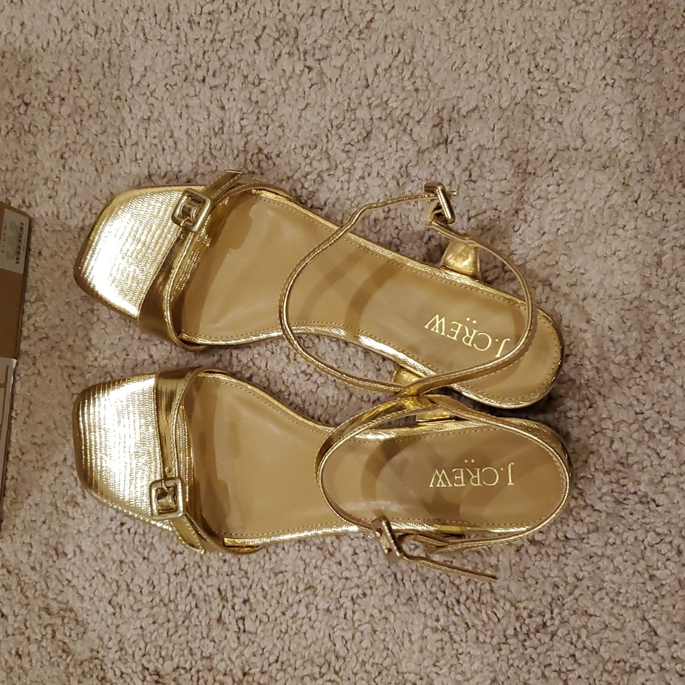 J CREW Gold Strappy Sandals